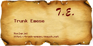 Trunk Emese névjegykártya